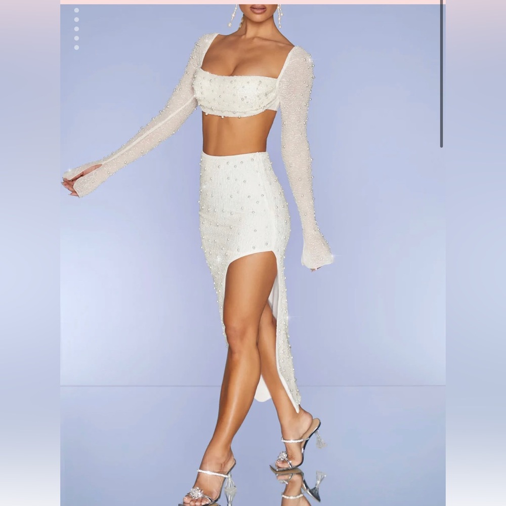 Oh Polly white pearl matching set